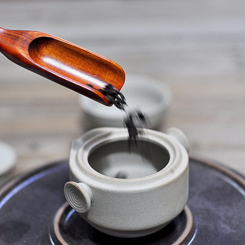 Portable Tea Set Ceramic Pottery Tea Pot With Infuser Holes Matching Tea Cup New