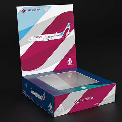 1:400 Aero Polaris Eurowings Boeing 737-800 Passenger Airplane Diecast Model