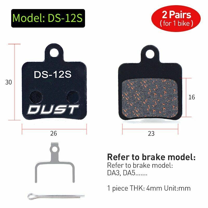 Bicycle Disc Brake Pad 2 pairs (4 pcs) Bike Hydraulic Semi-Metallic Cycling SRAM