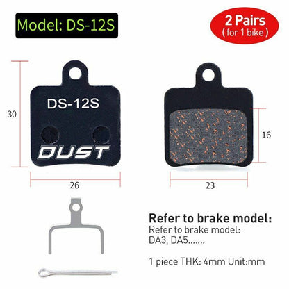 Bicycle Disc Brake Pad 2 pairs (4 pcs) Bike Hydraulic Semi-Metallic Cycling SRAM