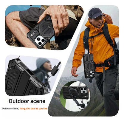 Apple 17 with front frame magnetic suction bracket three-proof mobile phone case