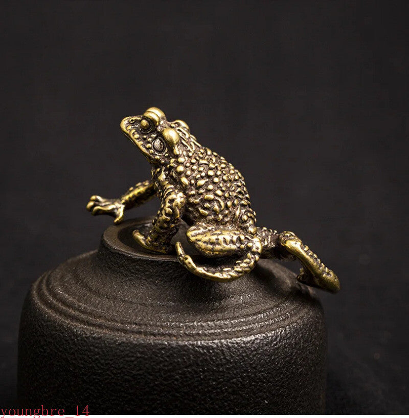 Solid Copper Gold Toad Tea Ceremony Small Ornaments Tea Pet Zhaocai Pendant
