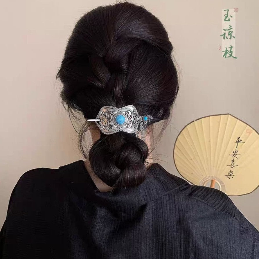 Vintage Ethnic Hair Crown Set - 3 Pack Hanfu Hairpin Accessory