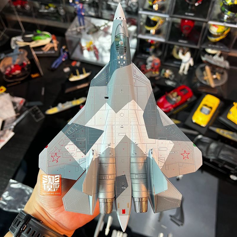 1: 100 SU-57 fighter jet coating model alloy