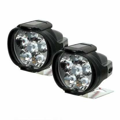 Motorcycles Headlight 2Pcs 6500k Super Bright 6 LED Working Spot Light Motorbike