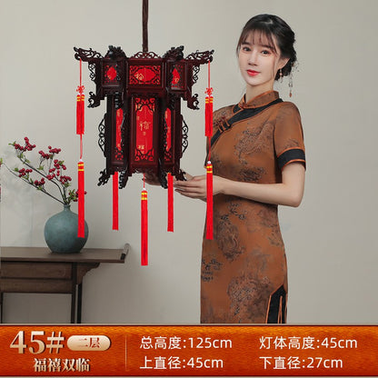 Palace Lantern Carved Wooden Chinese Lantern Balcony Red Outdoor Decoracion