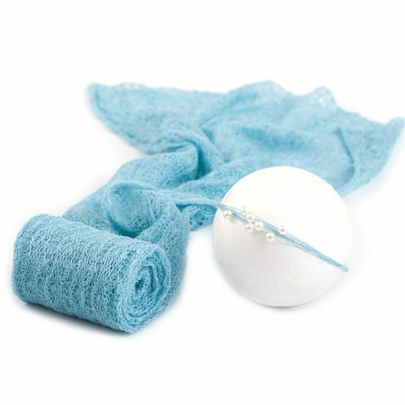 Baby Photography Wrap Blanket 2 Pcs Props Stretch Knit Photo Newborn Headdress