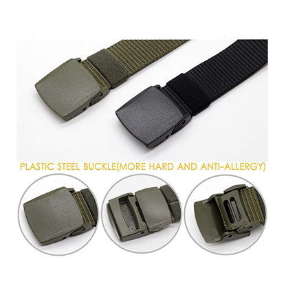 3xMen's Plastic Cam Buckle Nylon Canvas Tactical Waistband Webbing Military Belt