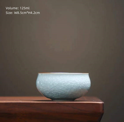 One Cup Porcelain Crackle Glaze Tea Cup Chinese Kungfu Cup Celadon Ceramic Cups