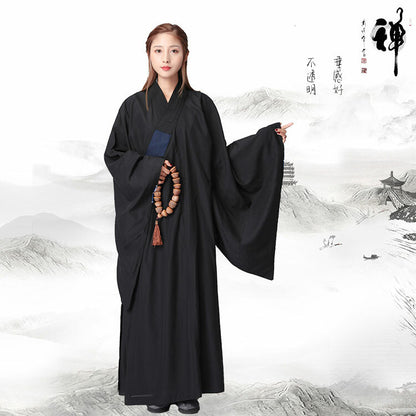 Cotton Shaolin Buddhist Monk Dress Meditation Long Robe Gown Kung Fu Uniform New