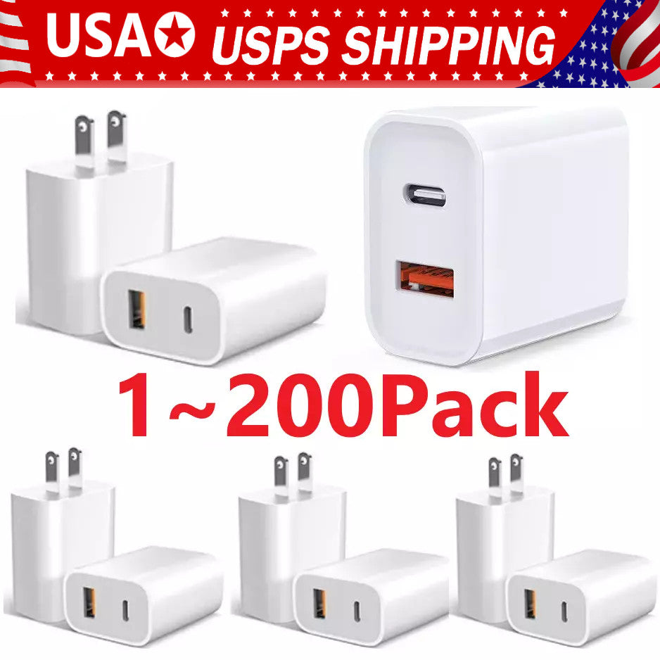 For iPhone 14 13 12 11 20W Fast Charger Block USB Type C Wall Power Adapter Lot