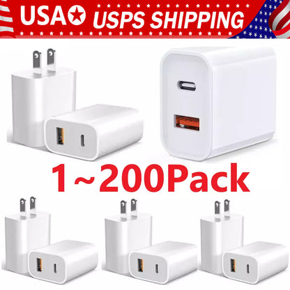 For iPhone 14 13 12 11 20W Fast Charger Block USB Type C Wall Power Adapter Lot
