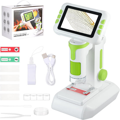 1600X Digital Microscope for Kids, Upgraded Portable Microscope with 4.0 Inch HD
