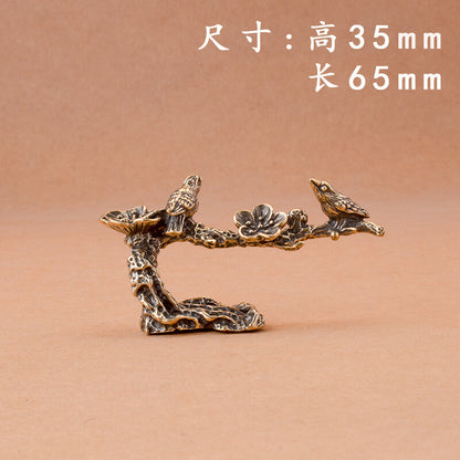 Solid Brass Eyebrow Top Desktop Decoration with Copper Carving Decoration
