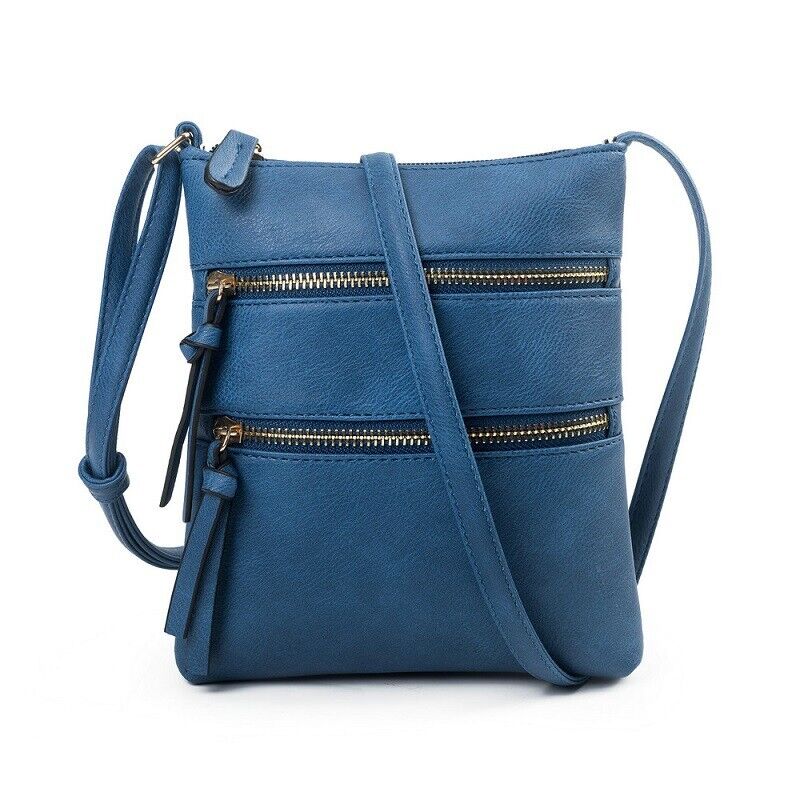 Women PU Leather Shoulder Small Neck Purse Cross Body Tote Outdoor Travel Bag