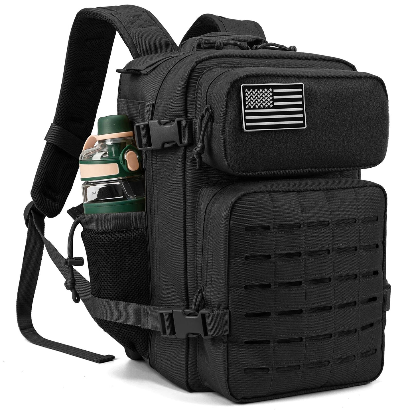 Tactical Backpacks for Men Army Daypack Bug Out Bag Gym Rucksack Cup Holders