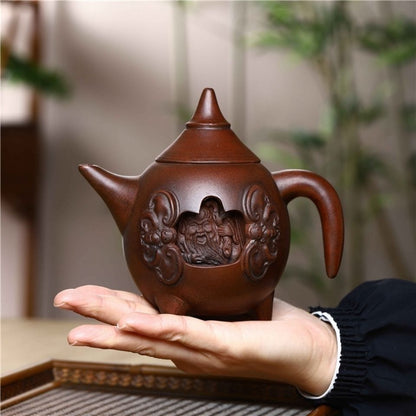 Chinese Vintage Purple Clay Pot Tea Pot Wine Pot Red Clay Birthday Star Pot