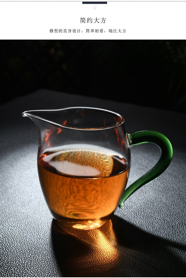 350ML Glass Fair Cup Chinese Tea Set Handmade Tea Sea Male Cup Hand Held