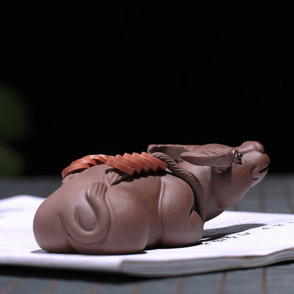 Creative Lucky Ox Wealthy Bring Mascot Yixing Zisha Tea Pet House Warming Gift