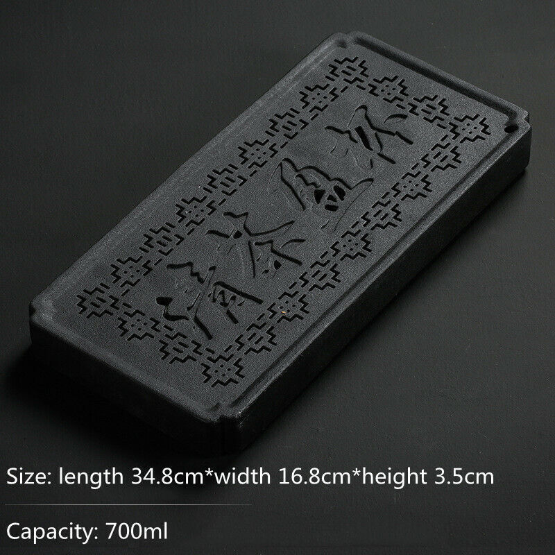 Black Ceramic Tea tray Kungfu Gongfu Tea Tray Serving Table Plate water storage