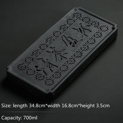 Black Ceramic Tea tray Kungfu Gongfu Tea Tray Serving Table Plate water storage