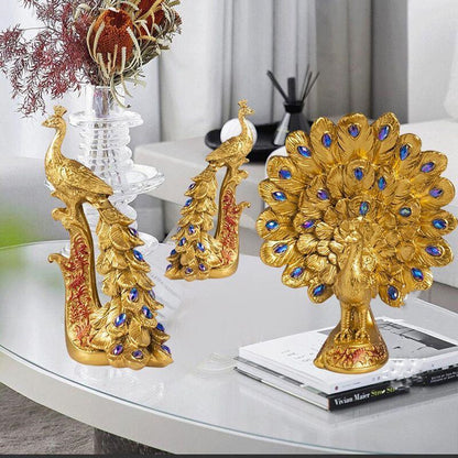 Peacock Resin Crafts Store Wedding Birthday Gift Figurine Home Art Decor