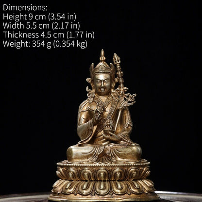 Buddhism Temple Bronze Silver-plated Guru Rinpoche Padmasambhava Buddha Statue