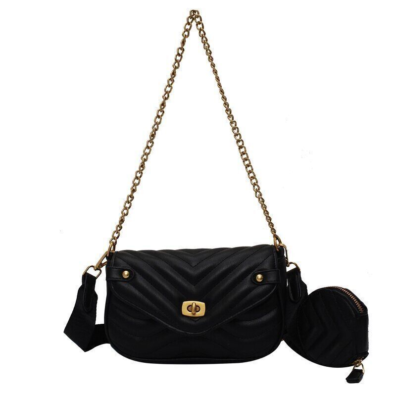 Crossbody Bags Handbag Women 2 Pc/Set Thread Chain Shoulder Messenger Bag