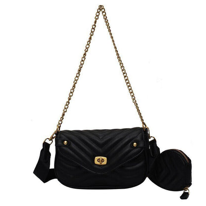 Crossbody Bags Handbag Women 2 Pc/Set Thread Chain Shoulder Messenger Bag