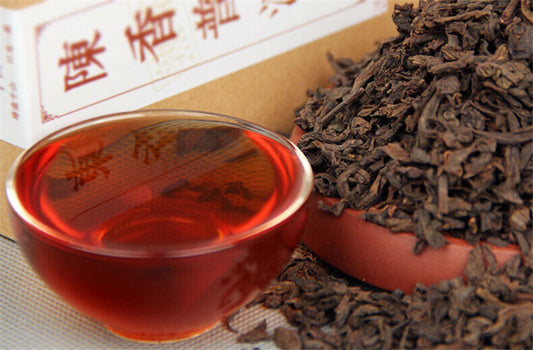 120g Organic Pu-erh Tea Black Tea Boxed Ripe Puer Tea Old Tree Puer Loose Leaf