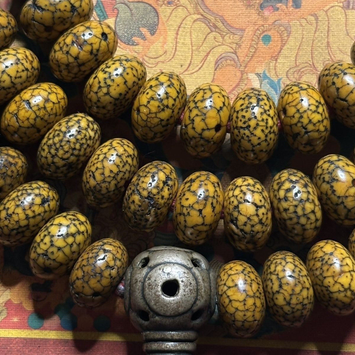 Tibetan Old Star Moon Mala 12mm 108 Prayer Beads Large Size