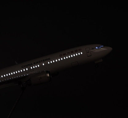 47CM CHINA EASTERN BOEING 737 MAX Airplane Led Sound-controll Light Resin Model