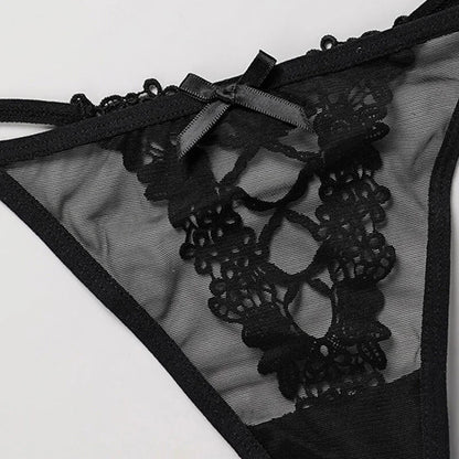 2024 Sexy Women Lace Low Waist Hollow Out Thongs Panties Intimate G-String Brief