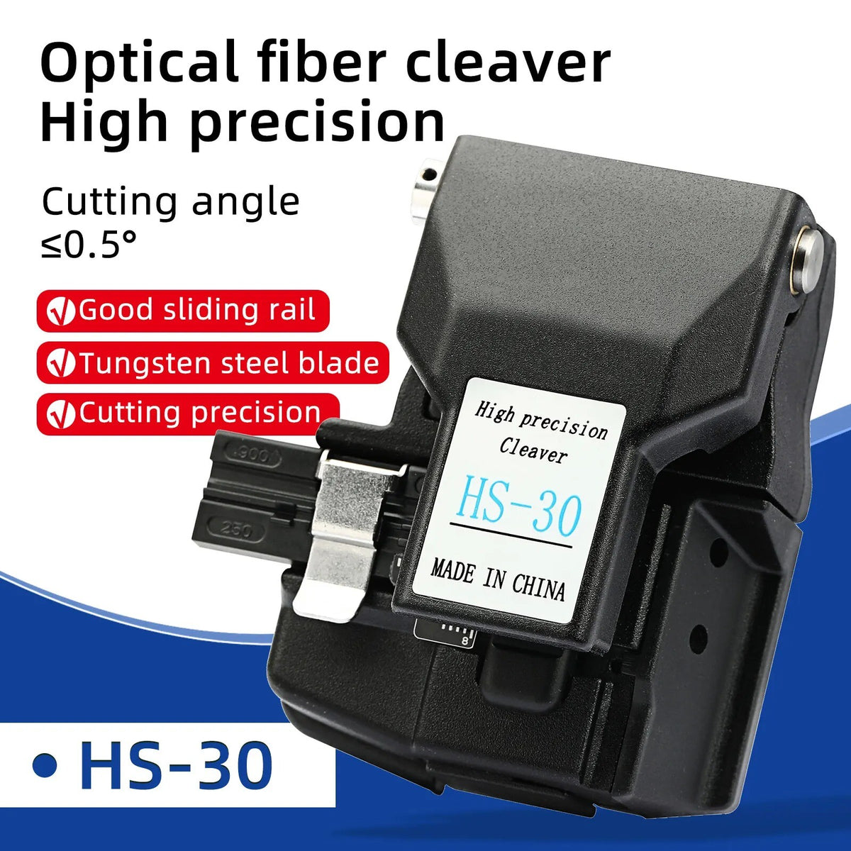 High Precision HS-30 Optical Fiber Cleaver Fiber Optics Cutter Comparable CT-30