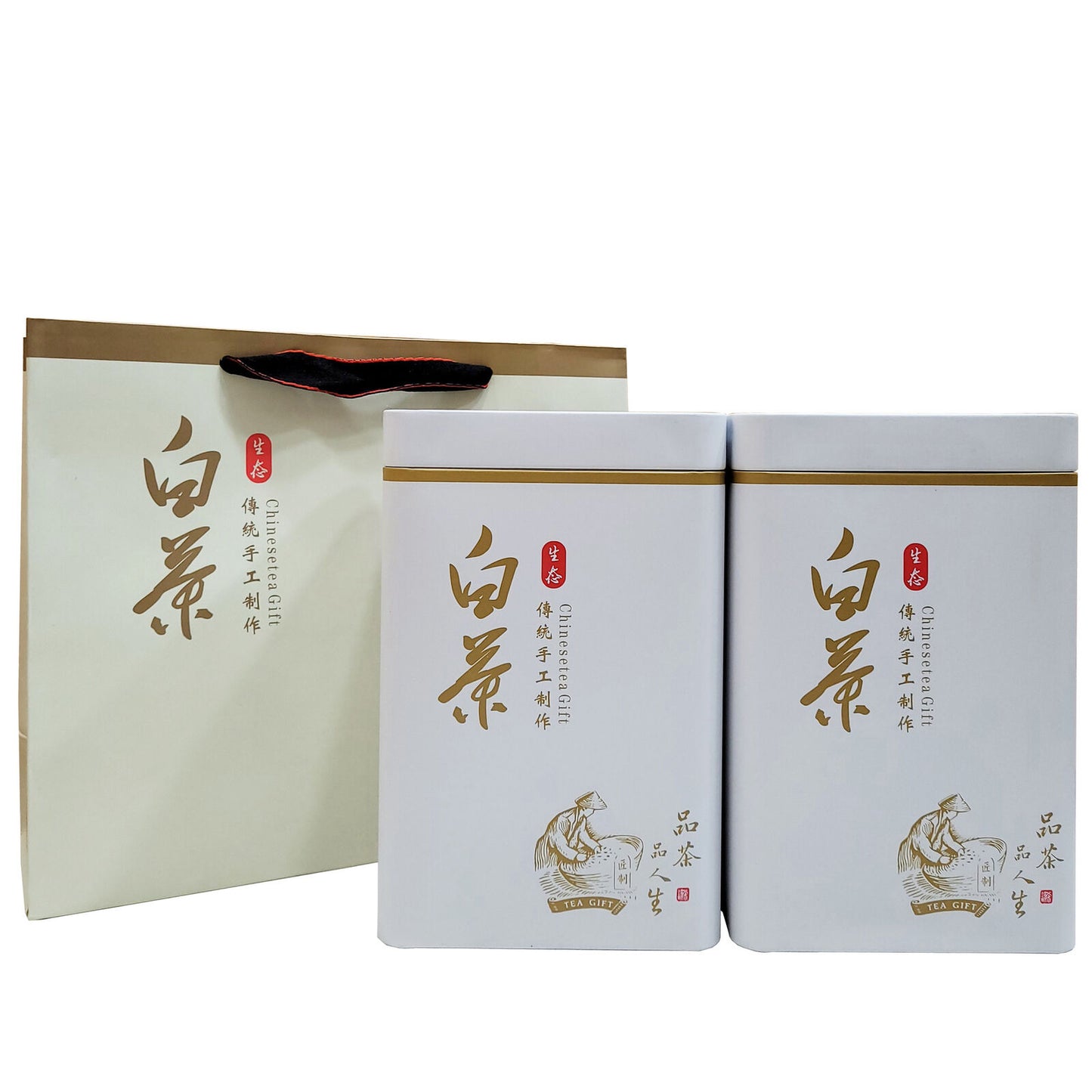 New Tea White Tea Green Tea Mao Feng Type White Leaf Tea Tin 500g/1.1lb