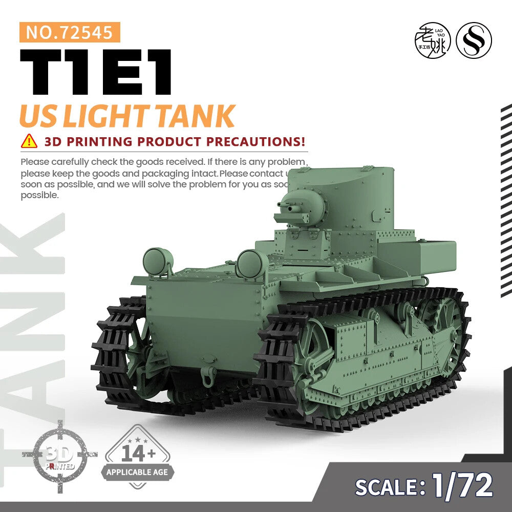 SSMODEL SS72545 1/72 25mm Military Model Kit US T1E1 Light Tank