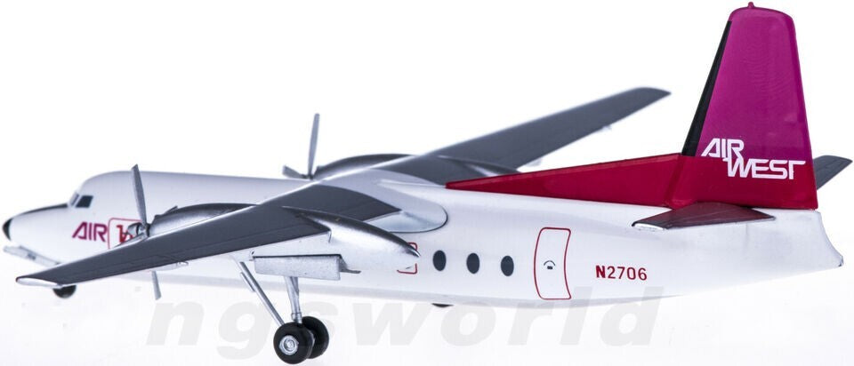 1:200 AeroClassics AIR WEST Fokker F-27 Passenger Airplane Diecast Aircraft Mode