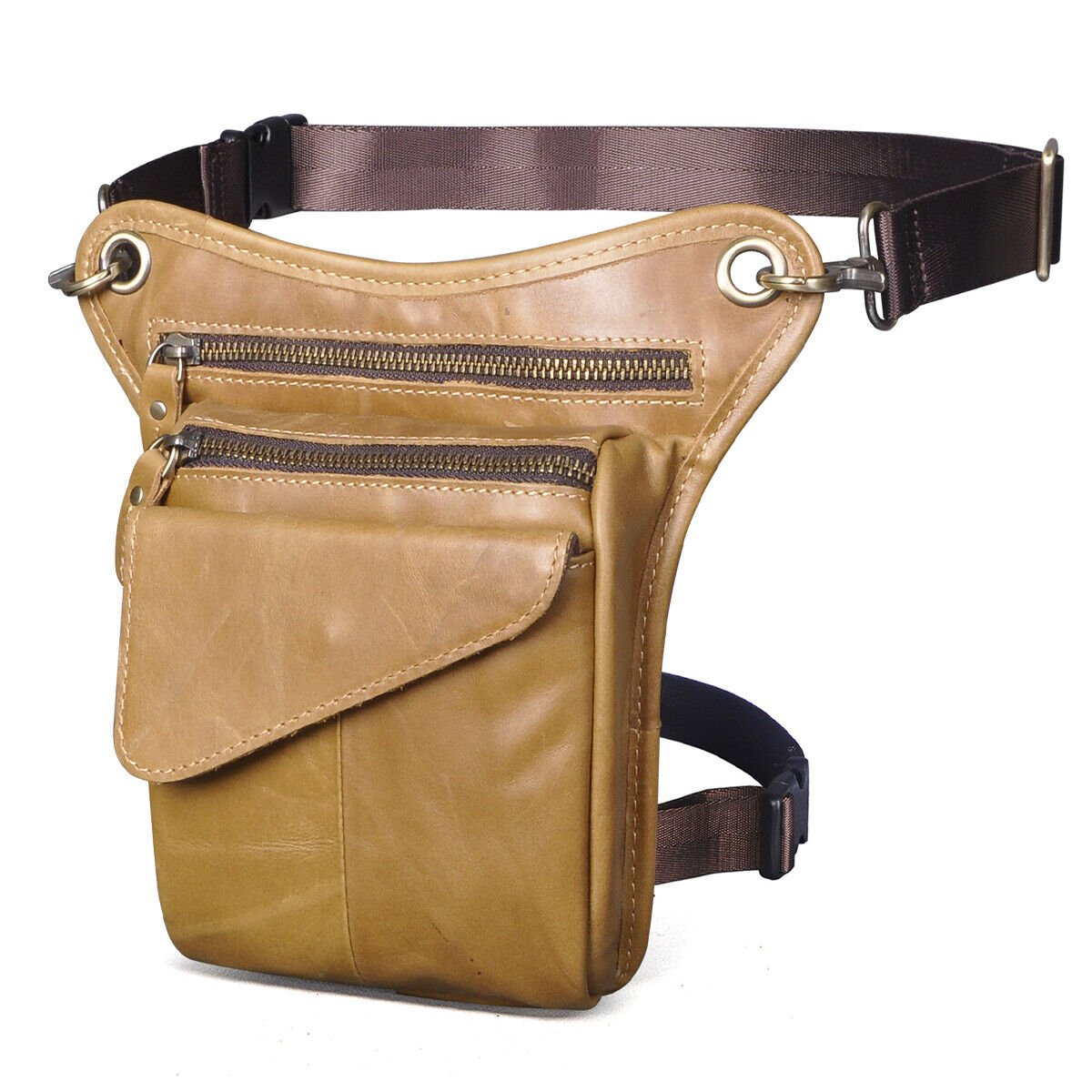 Real Leather Casual Shoulder Messenger Bag Fashion Waist Belt Pack Drop Leg Bag