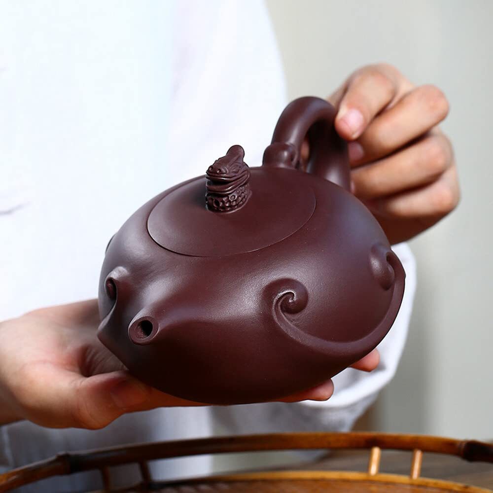420ml Yixing Purple Clay Kettle Handmade Teapot Tea Set Tea Ceremony Home Decor