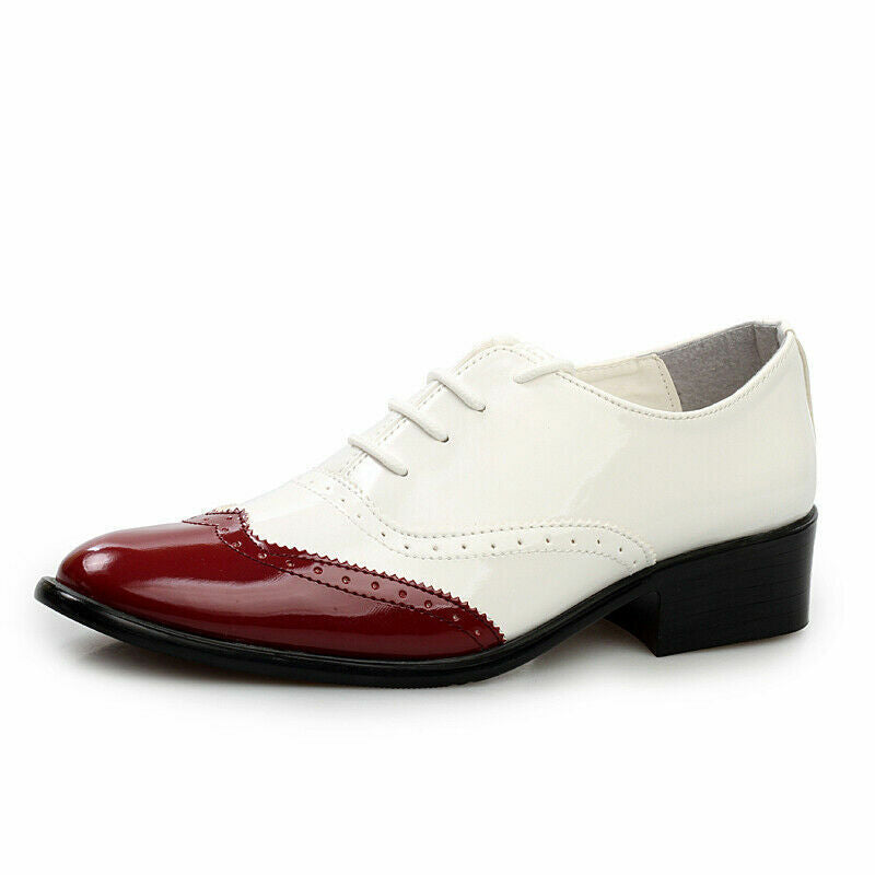 Oxfords Brogues Mens Patent PU Leather Lace Up Wingtip Wedding Fomal Shoes New