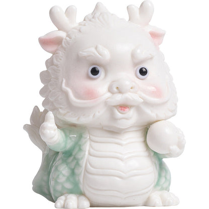 Mascot Statue Dragon Handmade Artware Porcelain Tea Pet House Warming Gift Small