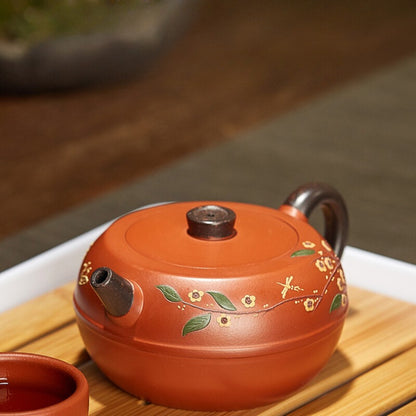Kung Fu Loose Leaf Tea Maker 160ml Hand-painted purple clay pot Household TeaSet