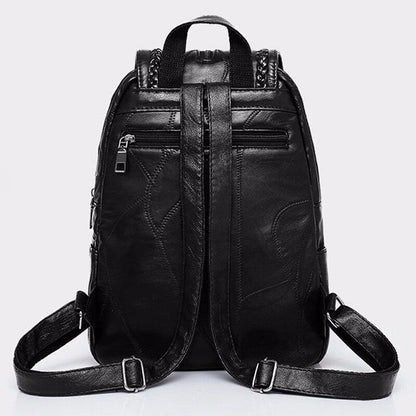 Backpack School Bag Black Waterproof Traveling Shoulder Bag 25*34*13/28*12*31 CM