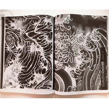 New Traditional Tattoo Flash Book Waves Manuscript Arms Legs Art Tattoo Book
