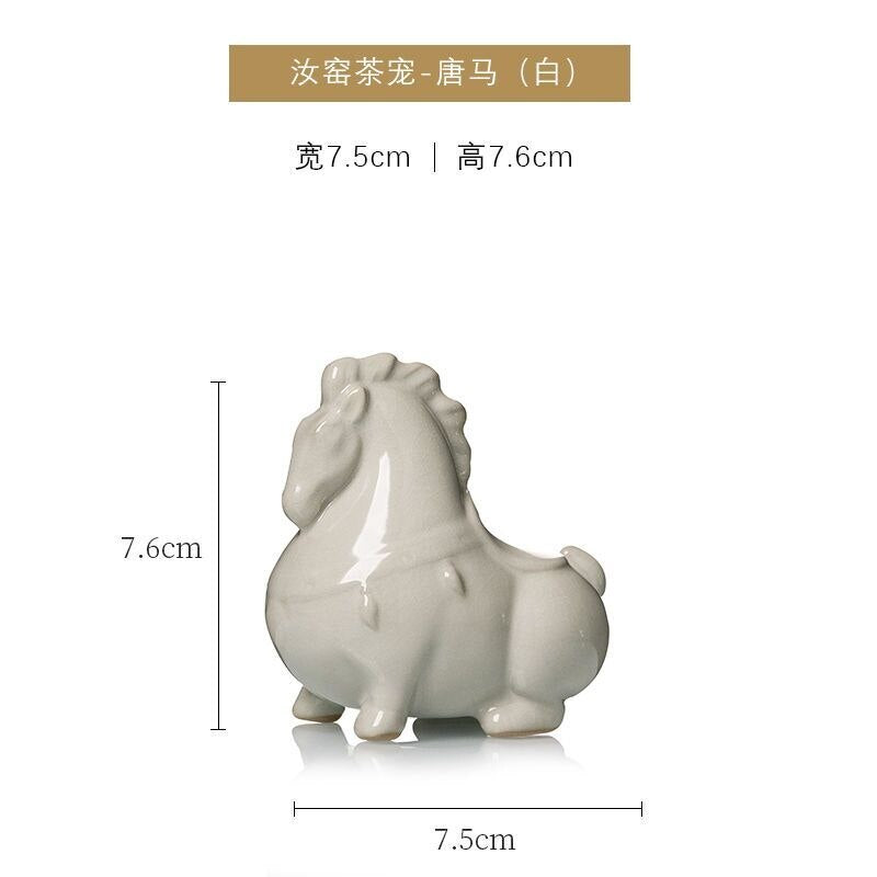 Ceramic Green Horse Tea Pet Figurine Ceramic Tea Ornaments Crafts Decorative