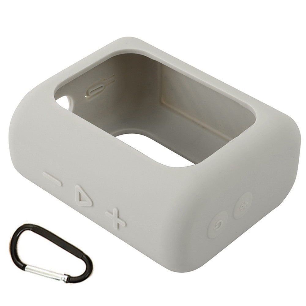 Gray Silicone Case w/ Carabiner Fits For JBL GO3 GO 3 Bluetooth Speaker ww