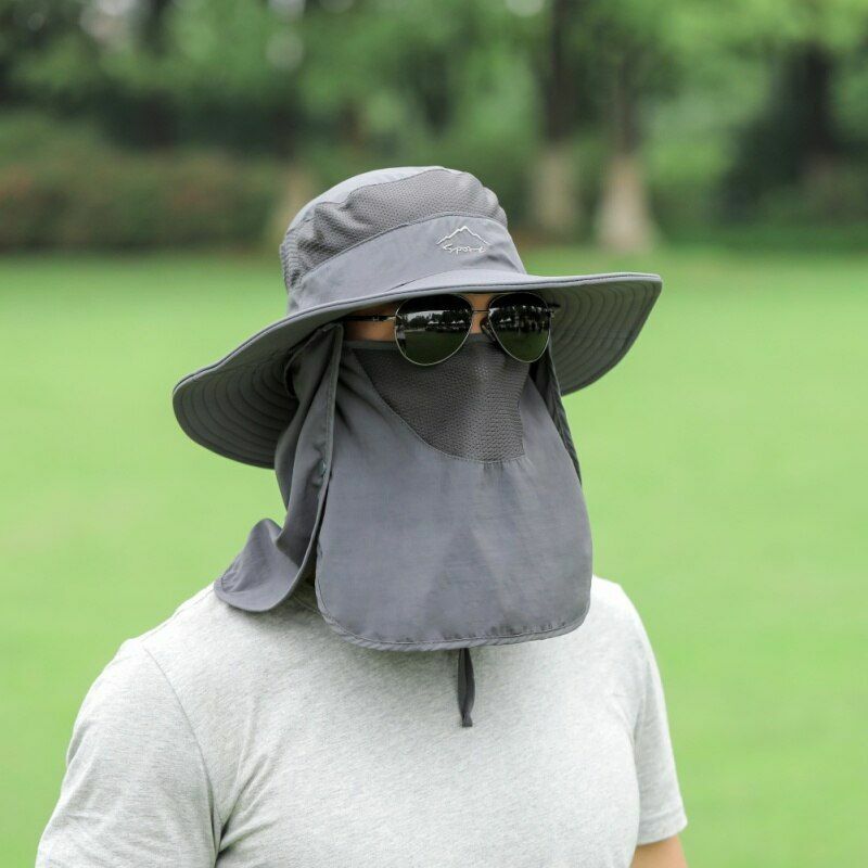 Fishing Hat Cap UPF 50+Sun Protection Neck Flap Outdoor Sport Camping Unisex 1PC
