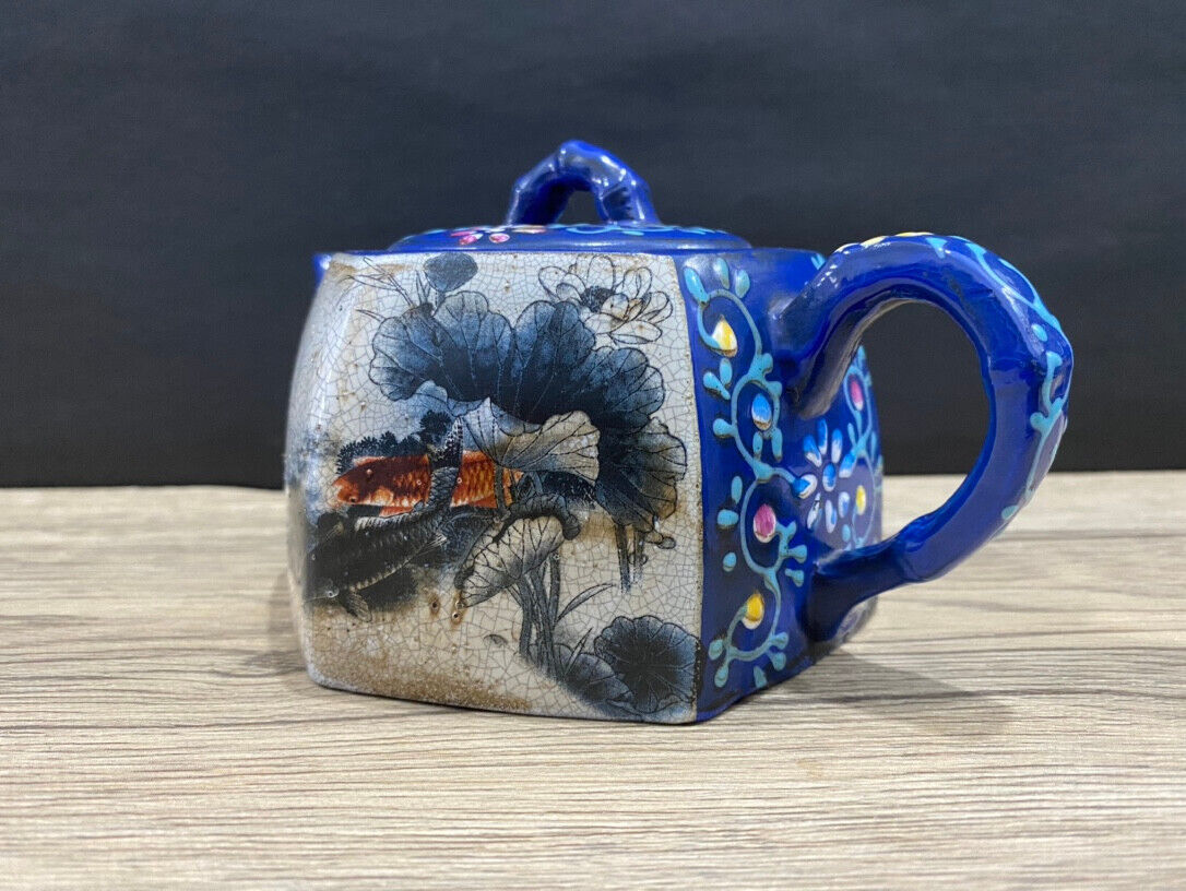 Chinese Yixing Zisha Clay Handmade Exquisite Teapot（六方全彩 底款：杨彭年）