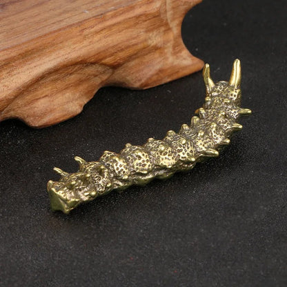Soild Brass Caterpillar Figurines Miniatures Desktop Ornament Small Statue