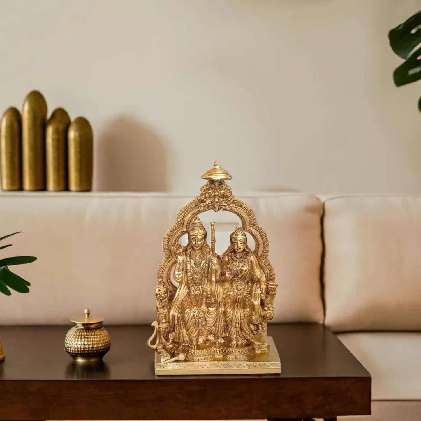 Ram Darbar Lord Ram Darbar with Sita Brass Statue Figurine Sculpture